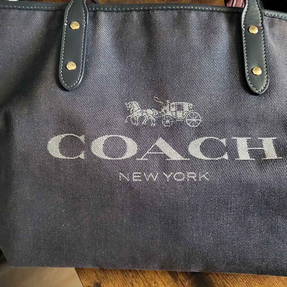 Coach Navy Blue Tote Bag